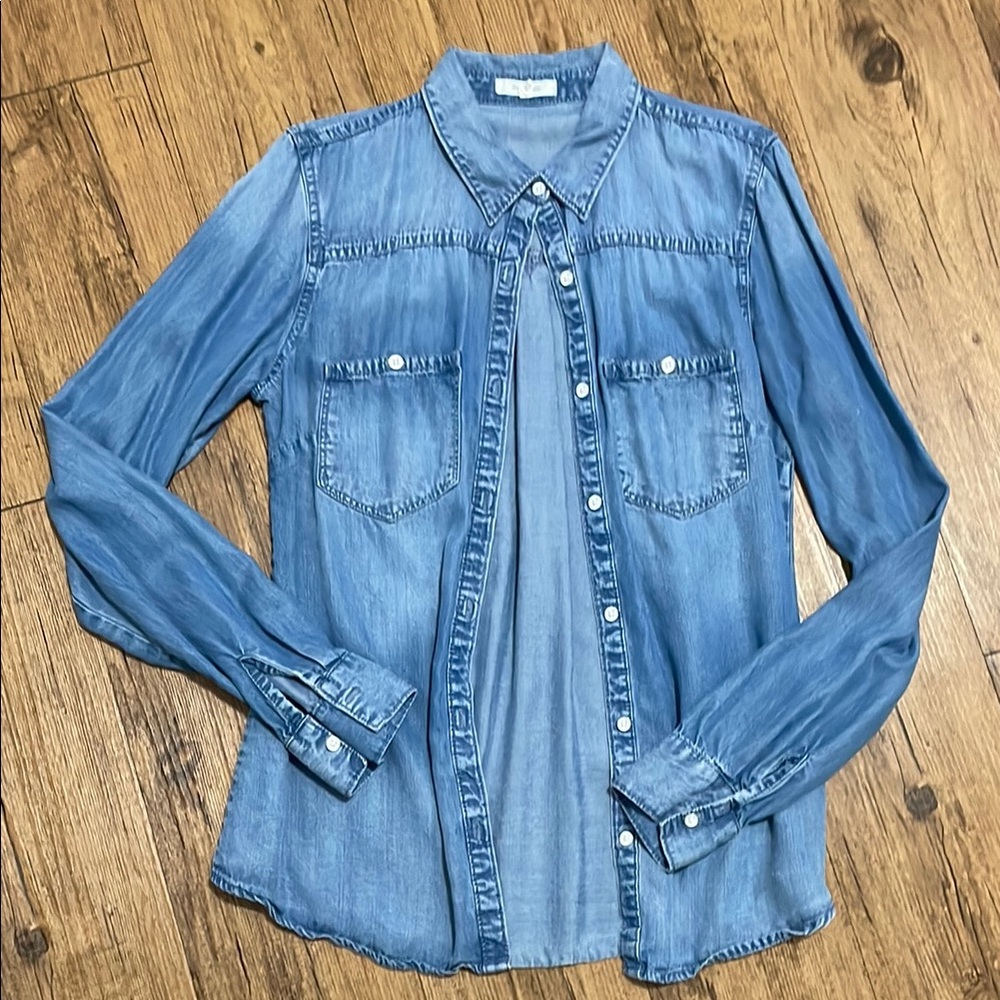 Light weight denim button down shirt